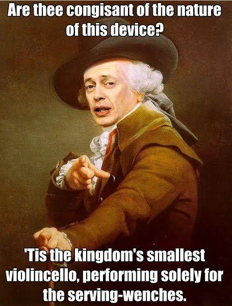Joseph Ducreux — Buscemi-Ducreux meme rendering 'the world's smallest violin' in archaic English.