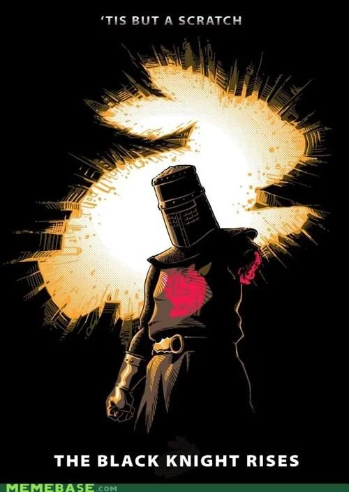 Just A Flesh Wound — Antivax joke meme using Monty Python Black Knight losing his arm