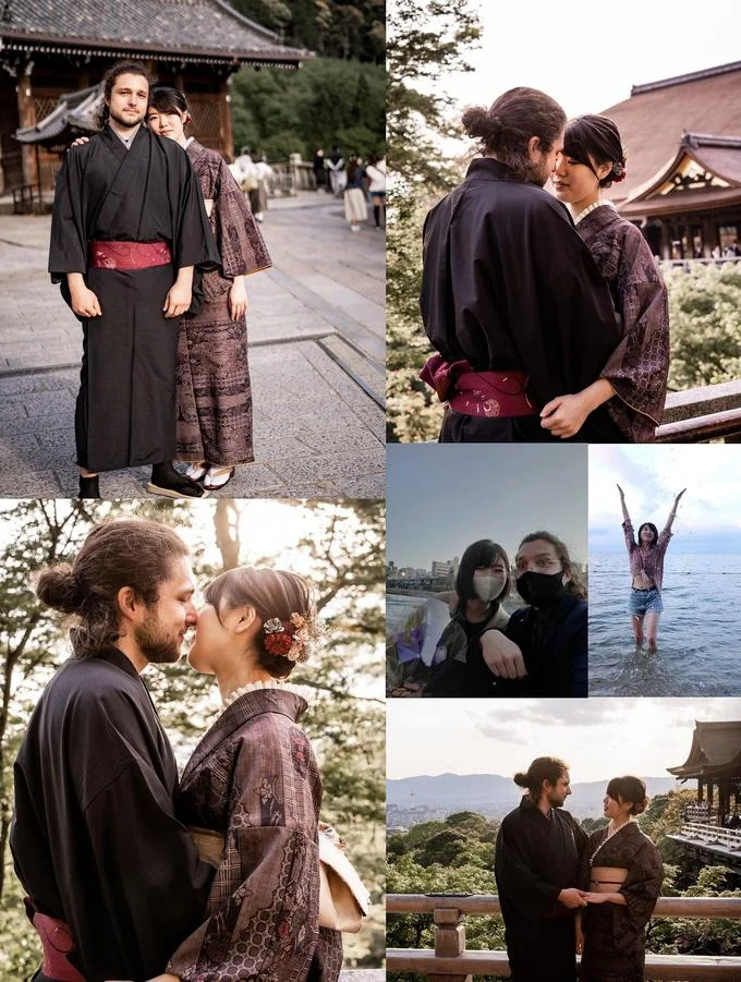 Reply tweet claiming Ken-sama was never real, showing archived kimono blog posts and the original photo.