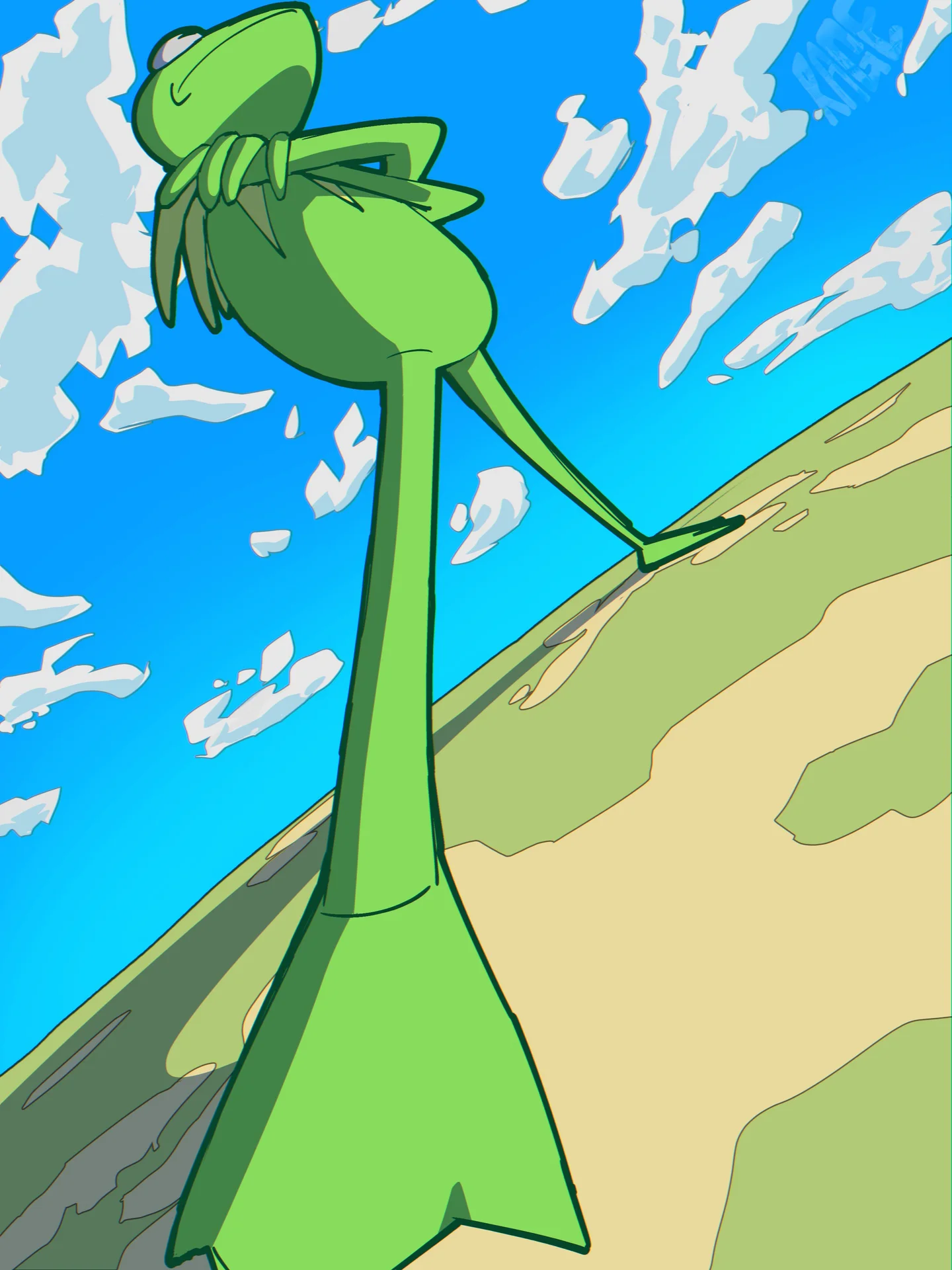 Kermit the Frog — Kermit driving car meme about looking at slow drivers
