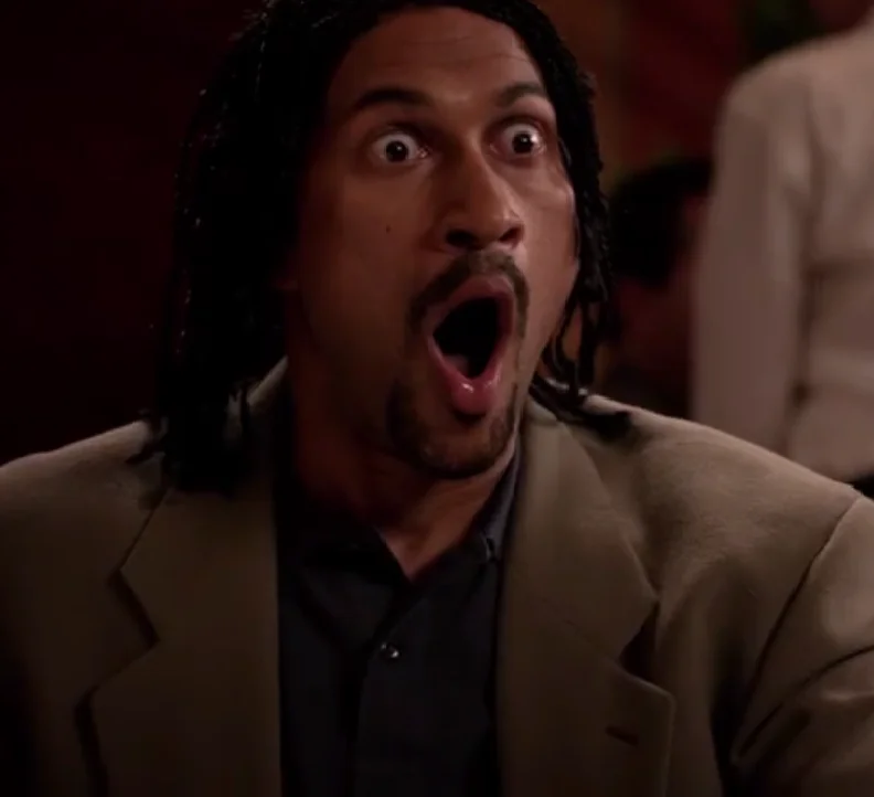 Key and Peele — Keegan-Michael Key as the character Meegan with a shocked expression