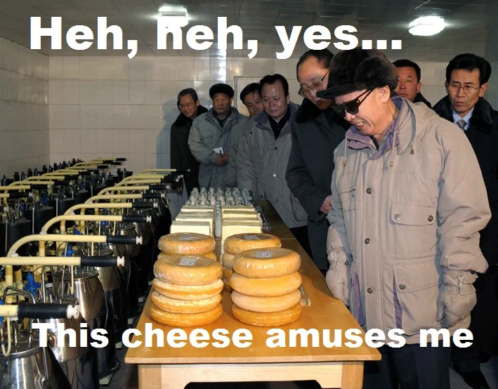 Kim Jong Il Looking At Things — North Korean newspaper page with tribute photos of Kim Jong-il
