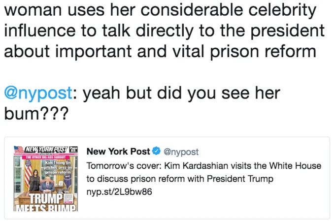 New York Post front cover 'Trump Meets Rump' featuring Kim Kardashian and Donald Trump