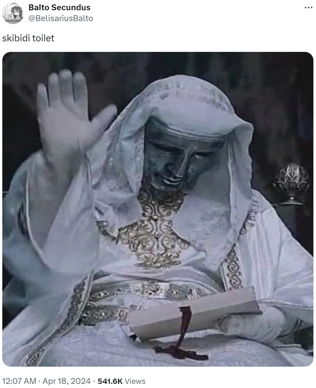 King Baldwin IV Hand Raise — Baldwin IV hand raise meme with SILENCE Pothead An alcoholic is talking caption