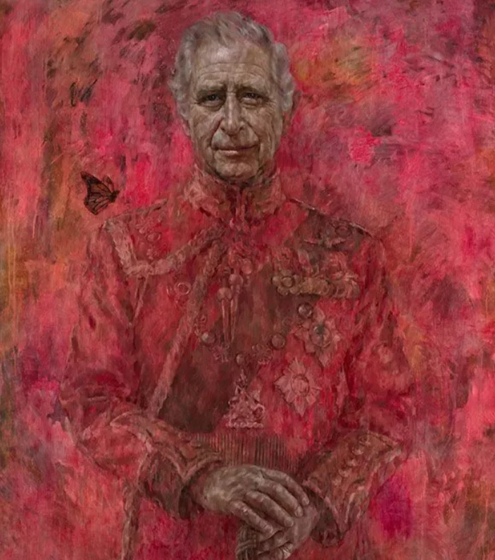 King Charles' Portrait — Star Wars still of Leia touching a carbonite slab, used in a King Charles portrait joke