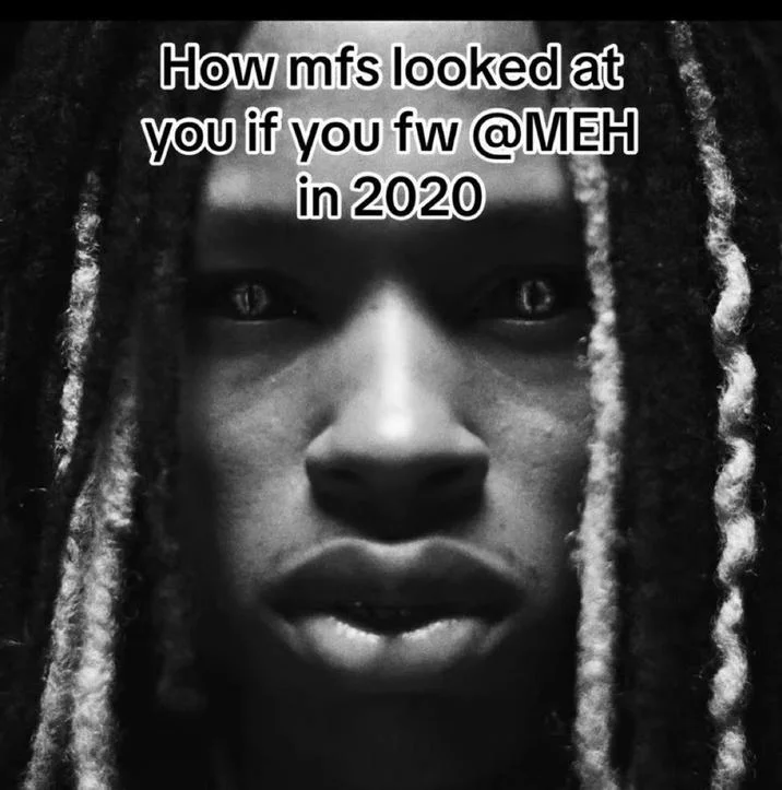 King Von Anti Piracy Screen King Von Stare — King Von stare meme with caption about how people looked at fans of @MEH in 2020