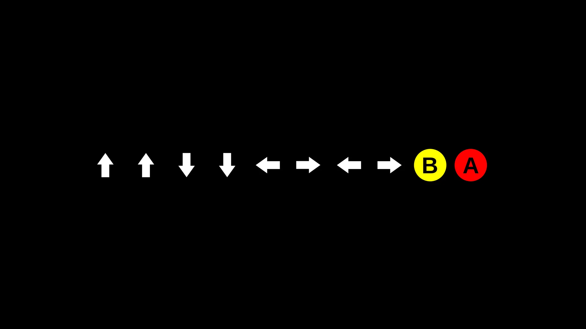 Konami Code sequence: up, up, down, down, left, right, left, right, B, A