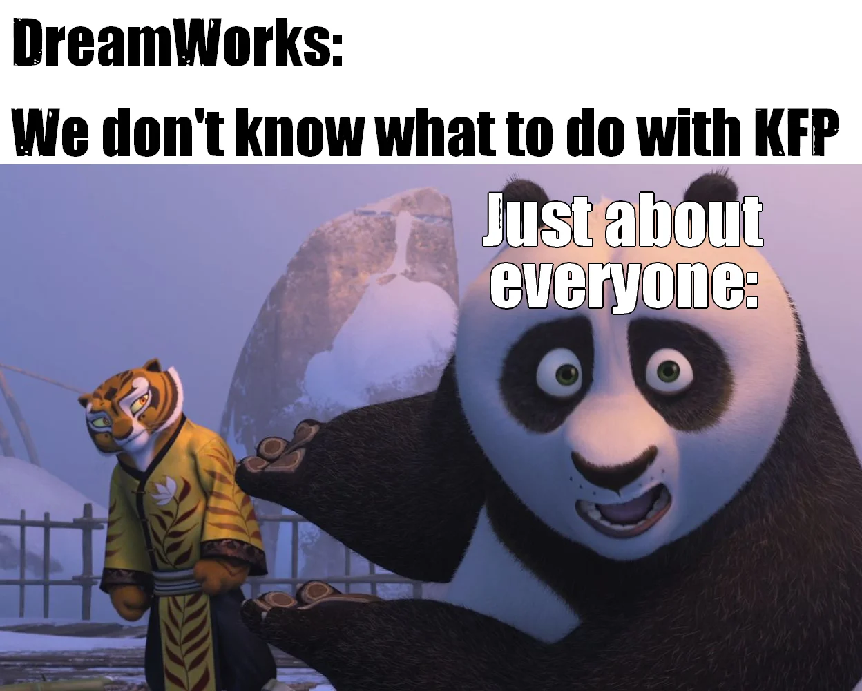 Kung Fu Panda meme criticizing DreamWorks' handling of the franchise.