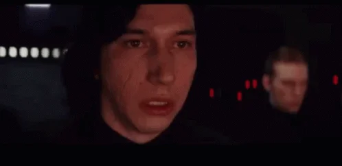 Kylo Rens More More — Clean reaction image of Kylo Ren showing intense, demanding facial expression from The Last Jedi.