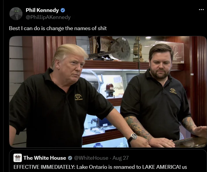 Peter Twinklage tweet reacting there's glass in our bread to White House Lake America post