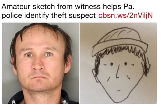 Lancaster Amateur Police Sketch — Amateur sketch from witness helps Pa police identify theft suspect cbsn.ws/2nViljN