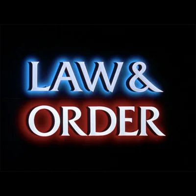 Law and Order — Law & Order TV series title logo on black background