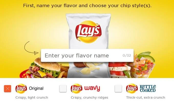 Lays Do Us A Flavor Parodies — Lay's Do Us A Flavor contest submission page with flavor name input field