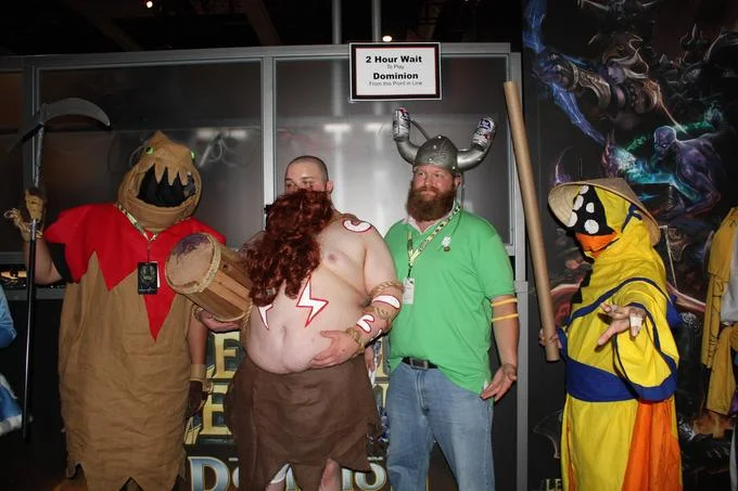 League of Legends — Fan wearing a Riot Games water cooler cosplay at a convention