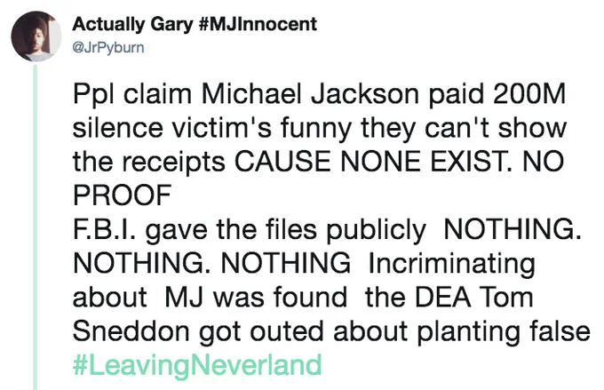 Thread of tweets by Amy Kaufman summarizing abuse allegations from Leaving Neverland