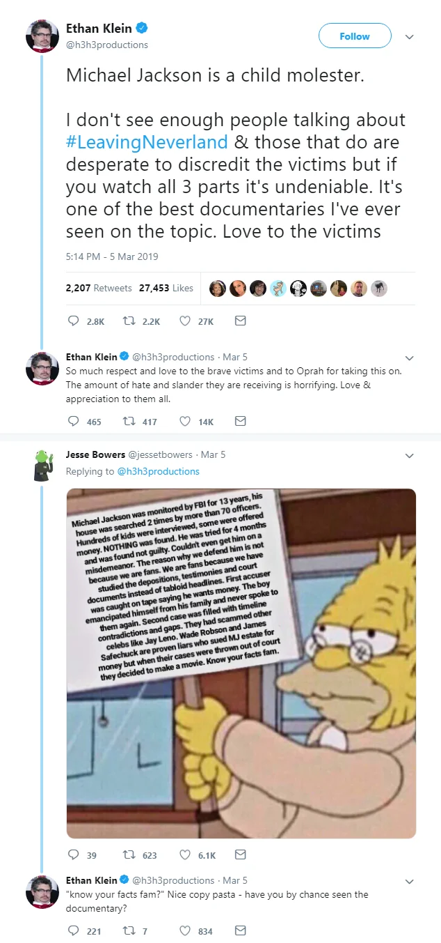 Leaving Neverland — Meme comparing Wade Robson's testimony with an exaggerated wide dance image labeled truth versus lies