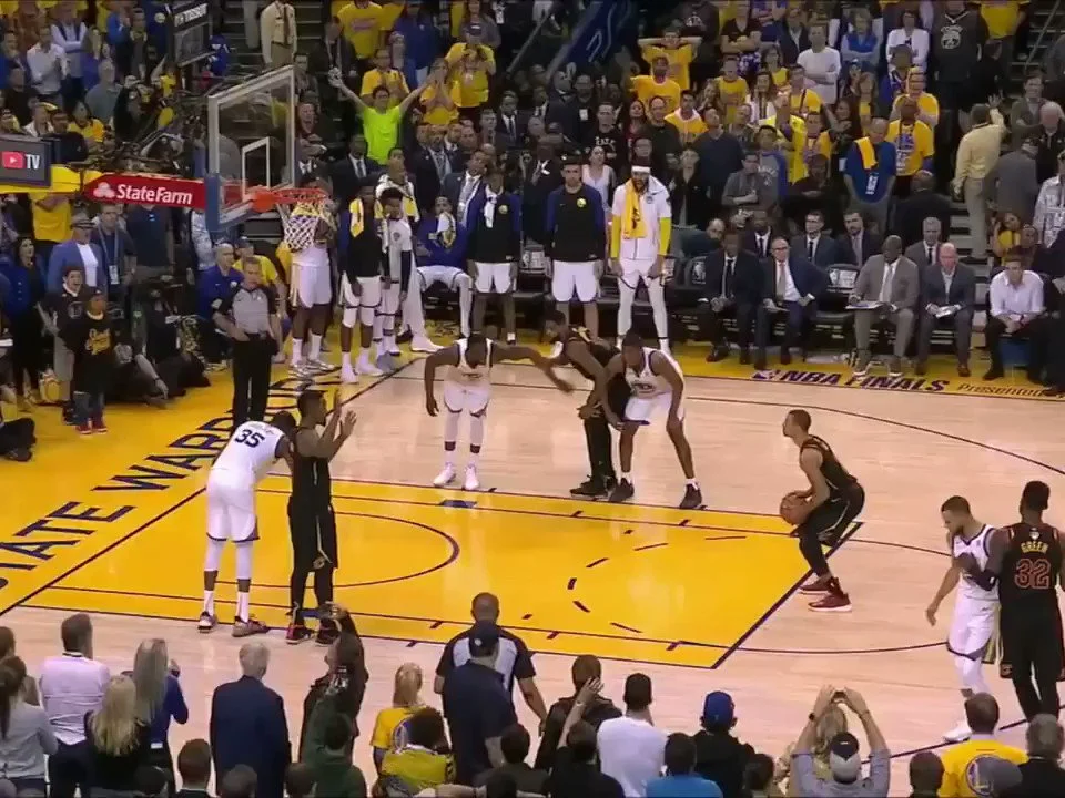 LeBron James's NBA Finals Reaction — Close-up of LeBron arms outstretched with Chopped ice cream machine caption