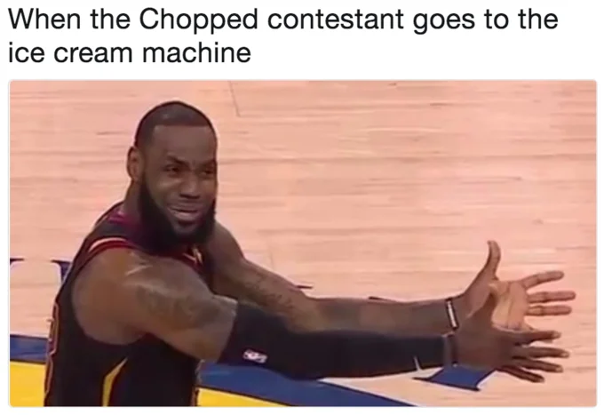 LeBron James's NBA Finals Reaction — LeBron reaction meme with caption about dog pooping indoors
