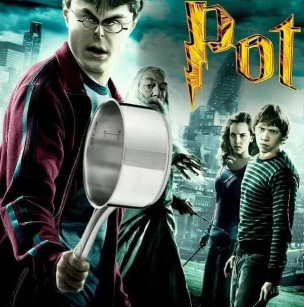 Legalization of Marijuana in Canada — Harry Potter poster parody titled Pot with Harry holding a cooking pot