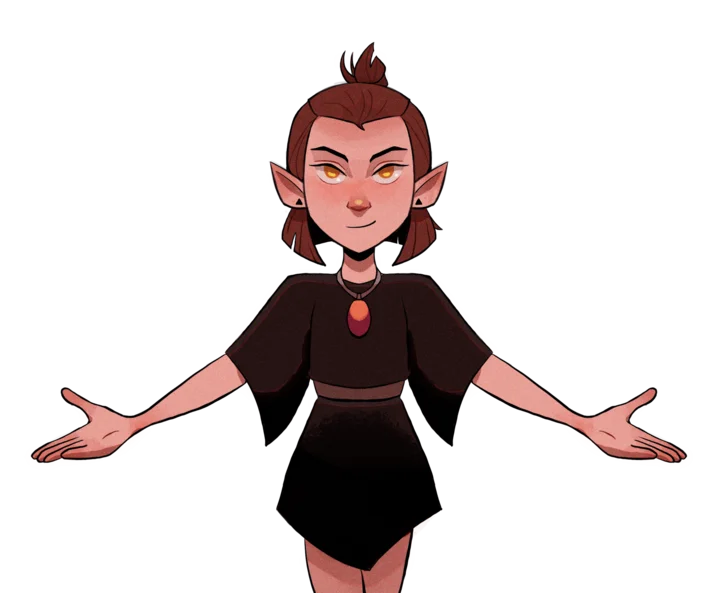 Lesbian Pose — Fan art of brown-haired Amity Blight with arms outstretched
