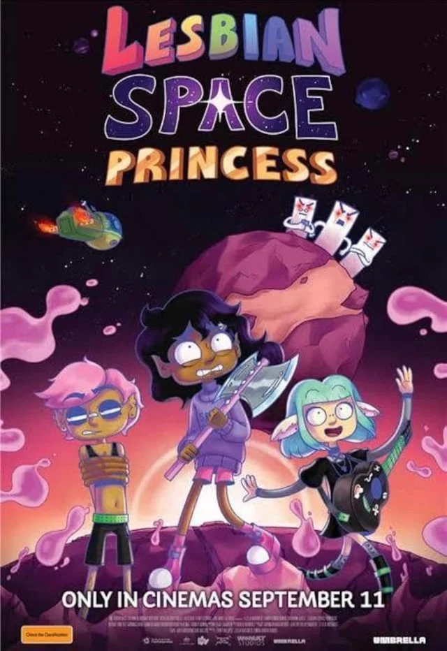 Official theatrical release poster for Lesbian Space Princess with September 11 release date