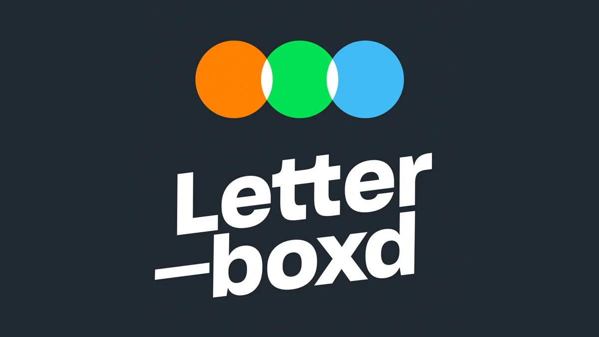 Letterboxd logo with three overlapping orange, green, and blue circles on a dark background