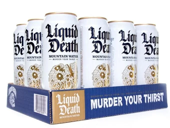 Case of Liquid Death Mountain Water tallboy cans