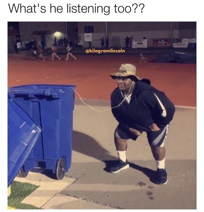 Listening to Trash — Twitter reply from user paige using listening-to-trash image in response to Lil Droptop new song tweet
