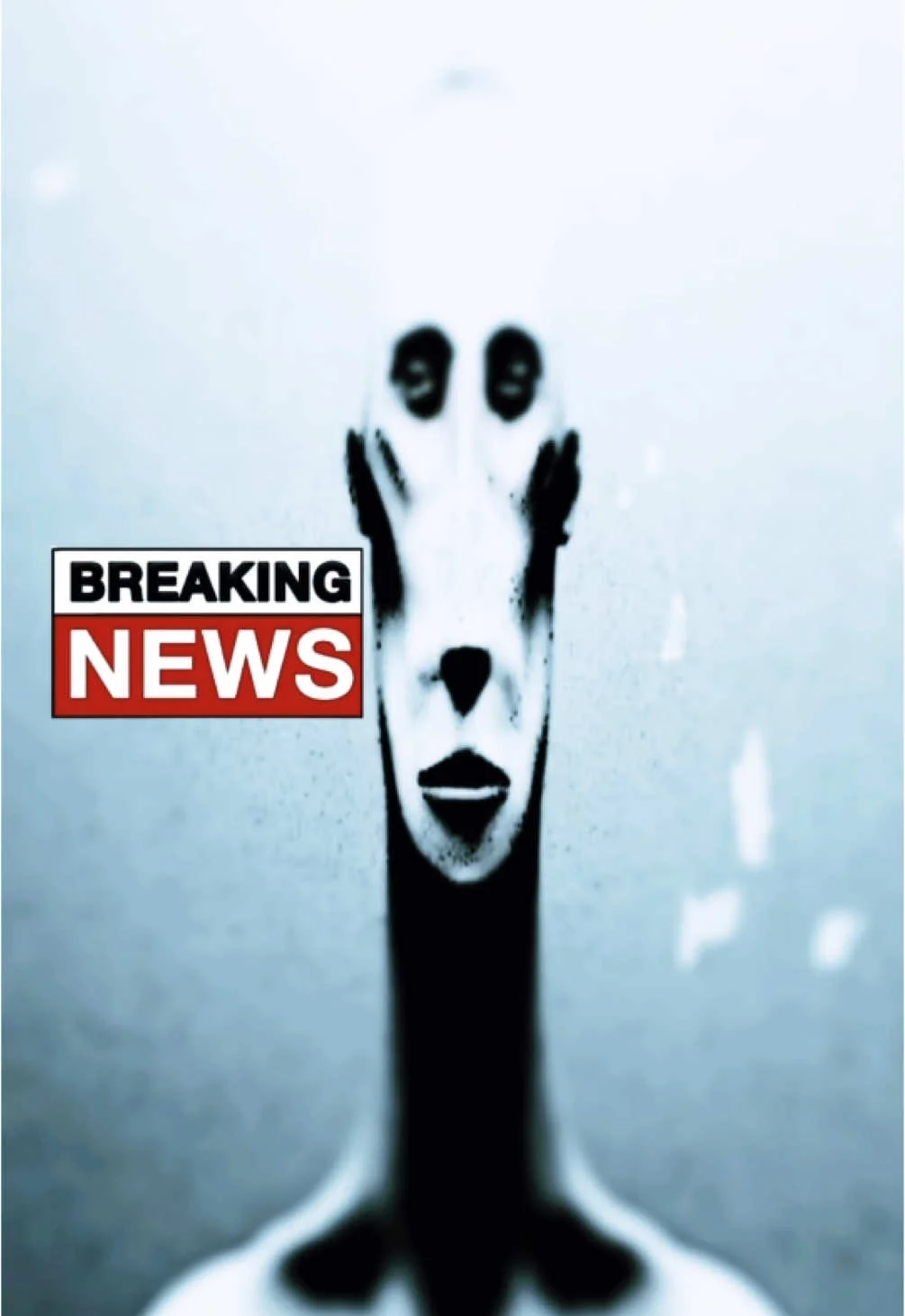 Locked In Alien — Still image of the locked-in alien beside a 'BREAKING NEWS' banner.