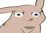 Look of Disapproval — Cartoon rabbit character with skeptical and disapproving facial expression
