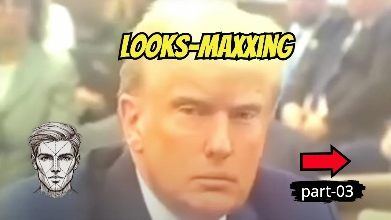 A visual guide showing looksmaxxing procedures with labeled illustrations of facial structure modifications in yellow text.
