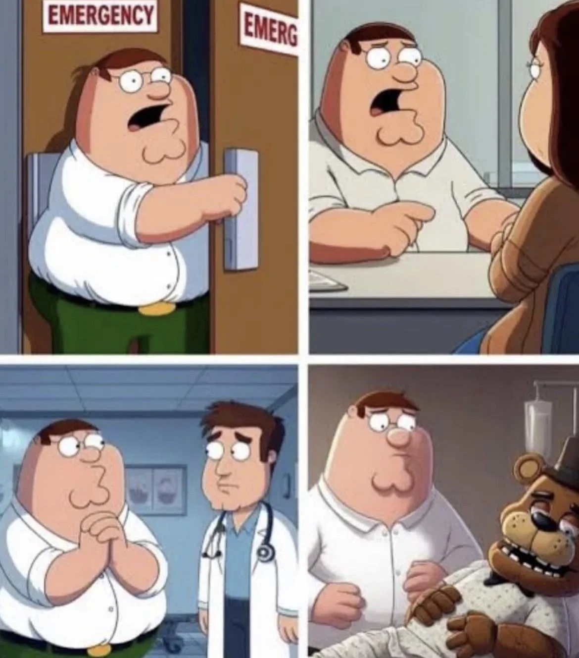 A Loss meme variant using Family Guy scenes arranged in the signature 4-panel Loss format.
