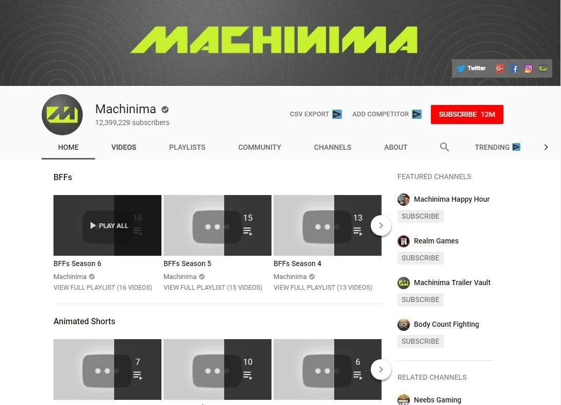 Hank Green tweet recalling Machinima's Hollywood CEO mispronouncing the company name