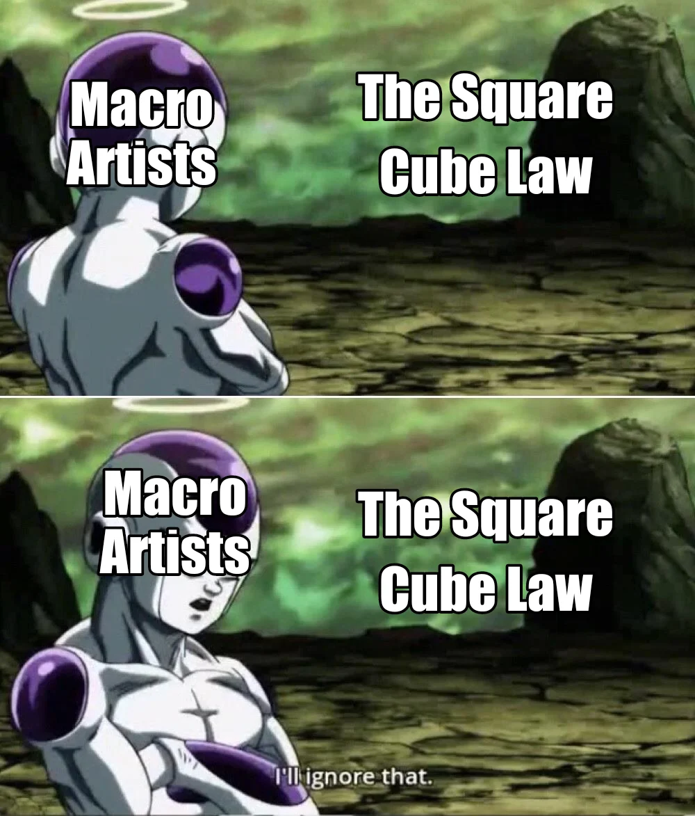 Macrophilia — Frieza I'll ignore that meme labeled Macro Artists and the Square Cube Law