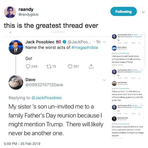 Screenshot calling the Magaphobia thread the greatest thread ever