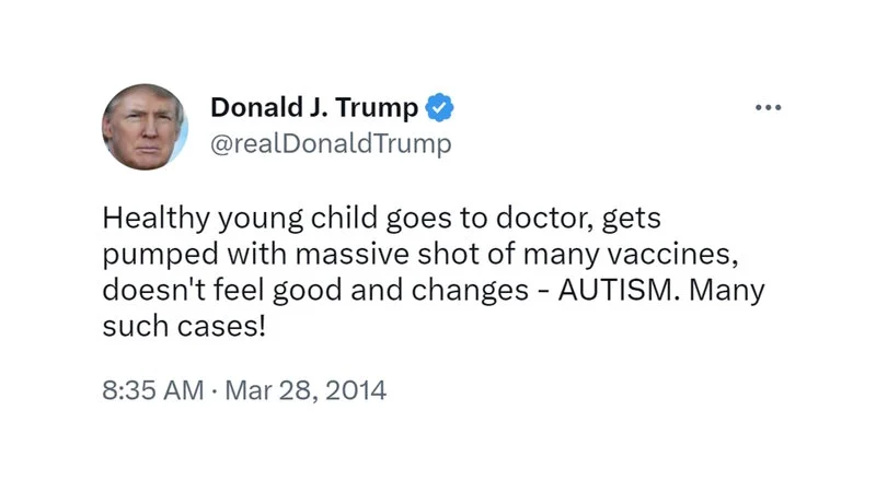 The iconic original tweet by Donald J. Trump from March 28, 2014, containing the viral phrase 'Many such cases!'