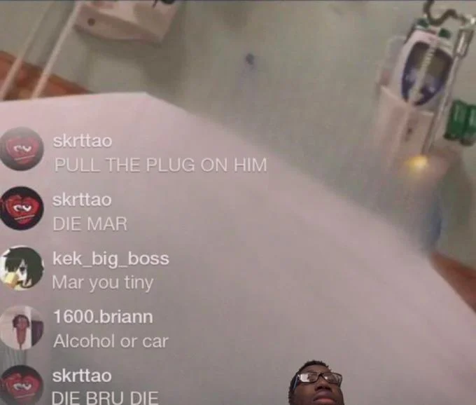 Mar Hospital Bed Instagram Live Edits — Edit shrinking Mar into a tiny figure in a large hospital bed