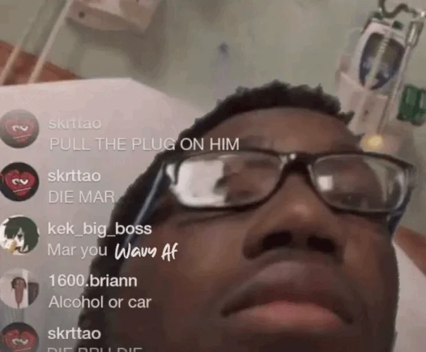 Mar Hospital Bed Instagram Live Edits — Animated wavy-hair edit of the Mar hospital bed meme