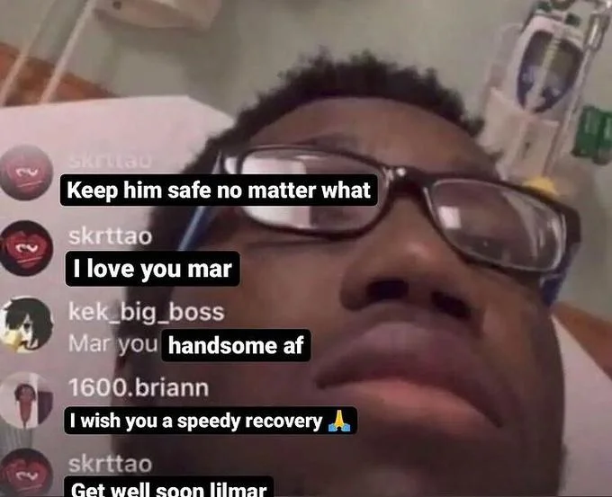 Mar Hospital Bed Instagram Live Edits — Wholesome edit of the Mar hospital bed meme with supportive comments