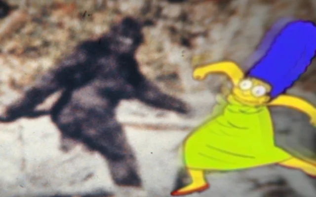 Marge Krumping — Patterson-Gimlin Bigfoot photograph edited with krumping Marge Simpson