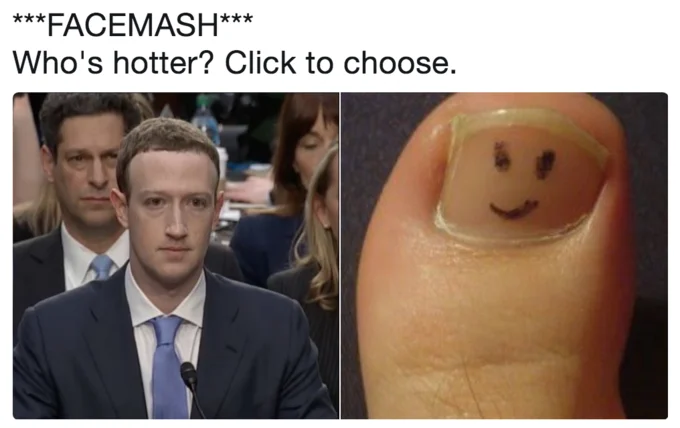 Mark Zuckerberg Congressional Hearings — Facemash 2.0 meme comparing cartoon Bill character to Congressman Billy Long