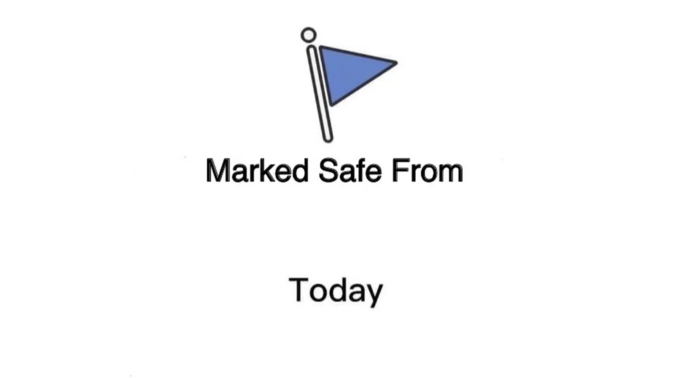 Marked Safe From X — Blank Marked Safe From template with blue flag icon and 'Today' label
