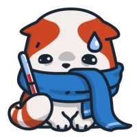 Marsey The Cat — An orange and white cartoon cat wrapped in or wearing a blue scarf with sad, melancholic expression.