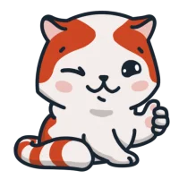 Marsey The Cat — An orange and white cartoon cat with cheerful expression, raising one paw in a thumbs-up gesture.