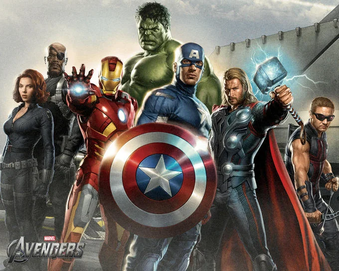 Marvel Comics — The Avengers movie promotional artwork with all six team members