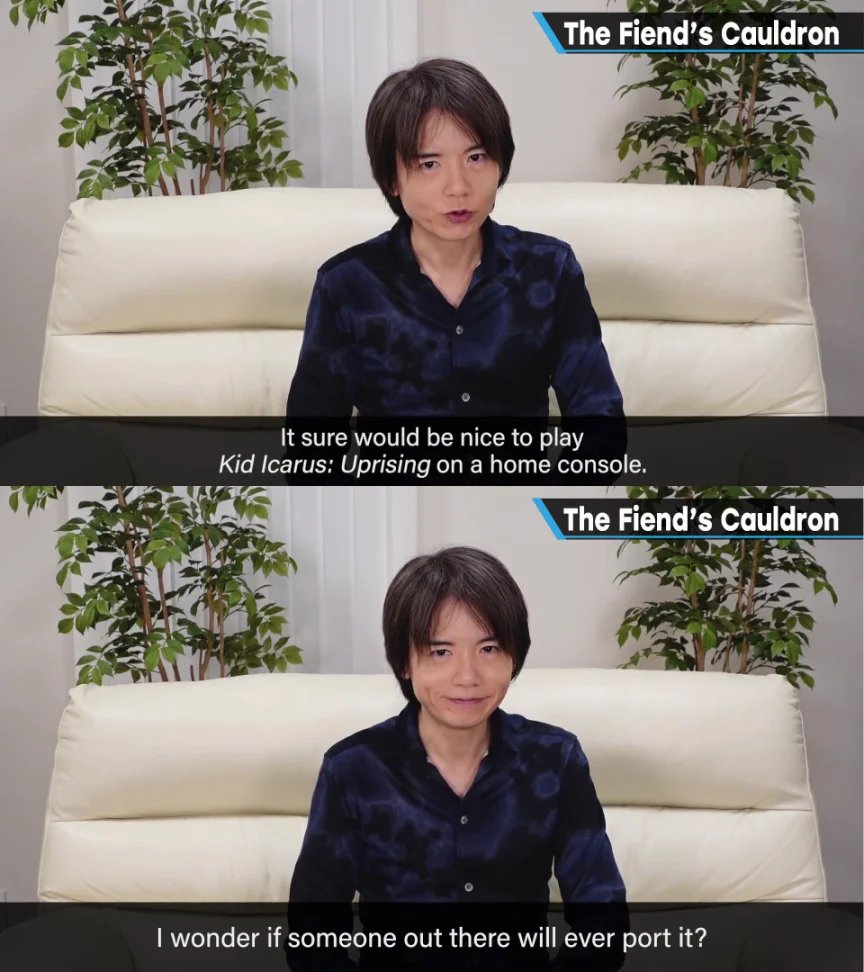 Masahiro Sakurai — Screenshot of Sakurai's tweet announcing a YouTube channel crossover.