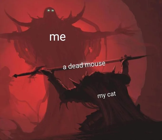 Master's Blessing meme captioned Me, cool stick my dog found, and My dog