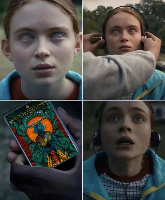 Maxs Favorite Song — Max's Favorite Song meme with the Mastodon novel cover shown in place of the Spotify screen