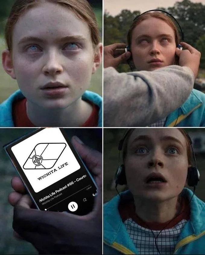 Maxs Favorite Song — Max's Favorite Song meme with the Wichita Life Podcast episode shown on the phone screen