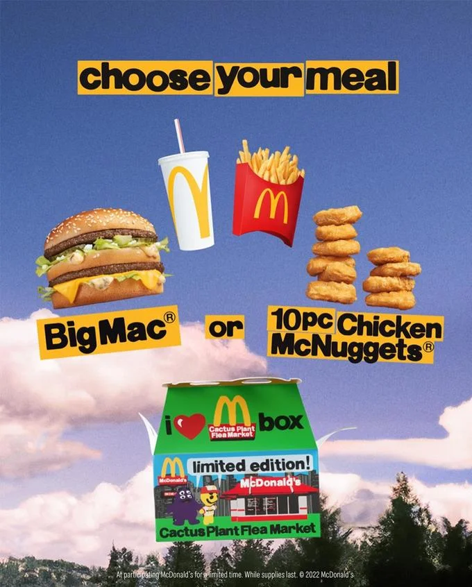 Mcdonalds Adult Happy Meals — Official McDonald's promotional image for Adult Happy Meals campaign featuring Big Mac, 10pc Chicken McNuggets, and limited